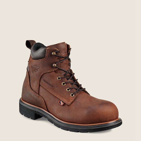 Red Wing Work Boots Mens Brown - Dynaforce® - 6-inch Waterproof Soft Toe - 0567342-AB